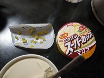 栗アイスの栗の量